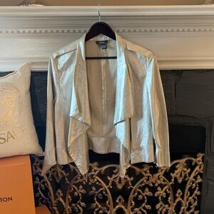 Per Se Metallic Silver Women's Blazer